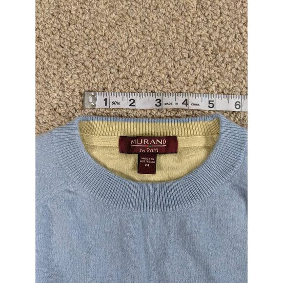 Pale blue Medium Raffi 100% wool crew neck sweater - Picture 9 of 16